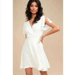 Harbor point top white wrap dress
